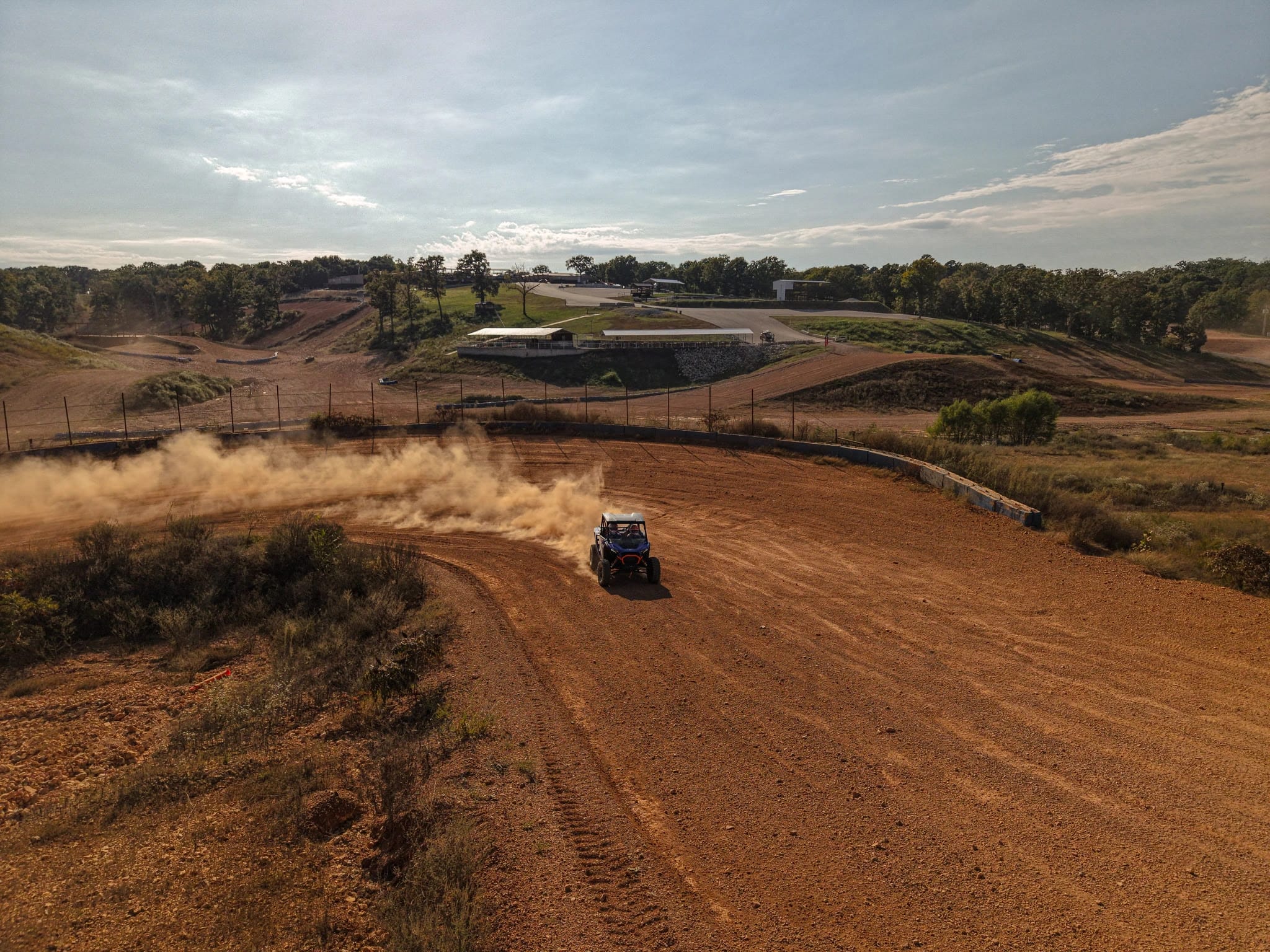 Wide shot of off-road track action