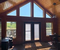 Lakehouse cabin living area